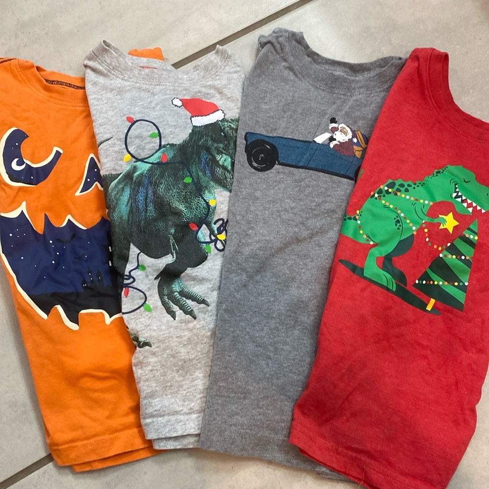 Bundle of 4 long sleeve holiday tees size 5T